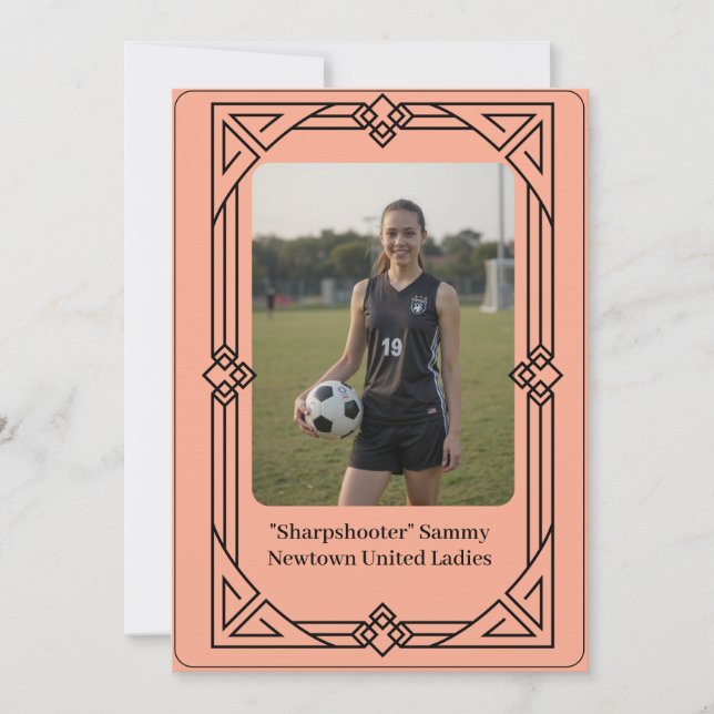 Custom Portrait Photo Soccer Testimonial Invite (Front)