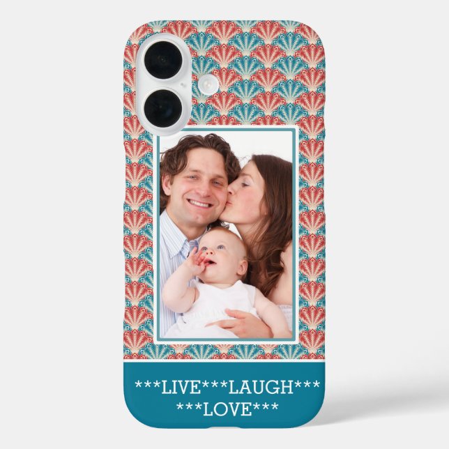 Custom Portrait Photo with Decorative Pattern  Case-Mate iPhone Case (Back)