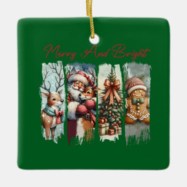 Custom Portrait Rectangle Air Freshener, Pine Ceramic Ornament (Front)