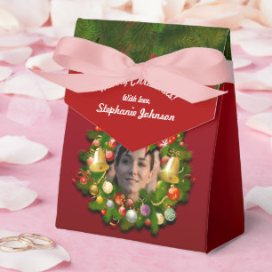 Custom Portrait Xmas Wreath Favor Box