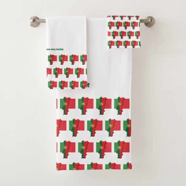 Custom PORTUGAL FLAG Bath Towel Set (Insitu)