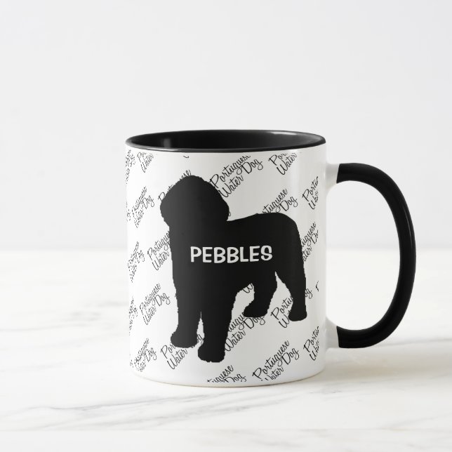 CUSTOM Portuguese Water Dog Silhouette Mug (Right)