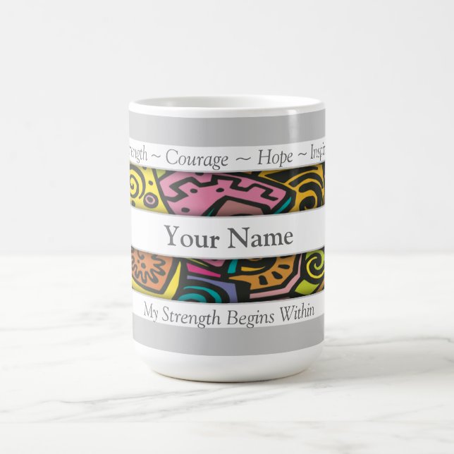 Custom Positive Affirmation Abstract Art Coffee Mug (Center)