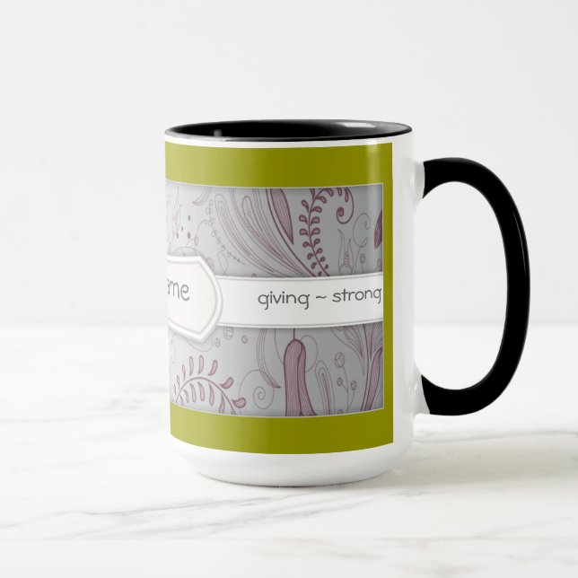 Custom Positive Affirmation Floral Mug (Right)