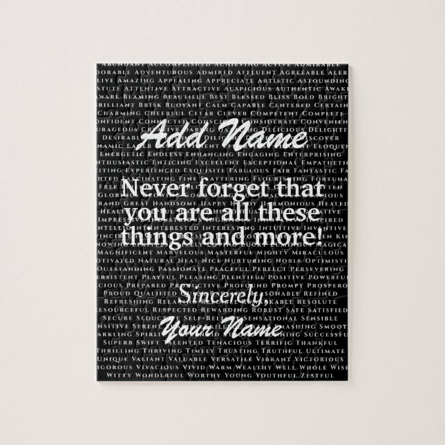Custom Positive Words Affirmation Add Name Jigsaw  Jigsaw Puzzle (Vertical)