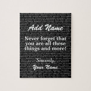 Custom Positive Words Affirmation Add Name Jigsaw  Puzzle