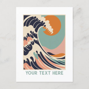 Custom Post Card Giant Wave Print in Pastels