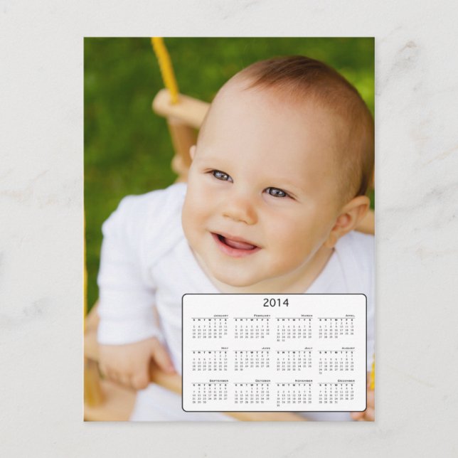 Custom Postacard Size Photo 2014 Calendar Postcard (Front)