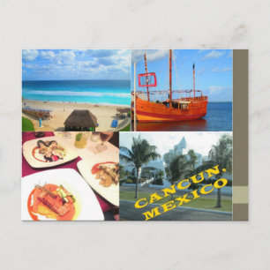 CUSTOM POSTCARDS- CANCUN COLLAGE 1 POSTCARD