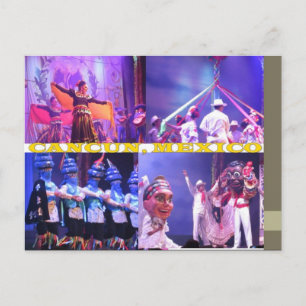 CUSTOM POSTCARDS- CANCUN COLLAGE 5 POSTCARD