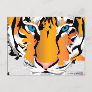 CUSTOM POSTCARDS- TIGER-ORANGE POSTCARD