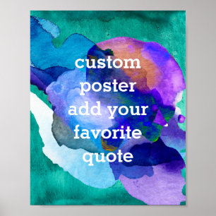 custom poster add your own quote watercolor