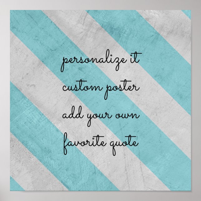 custom poster add your quote shabby chic stripes (Front)