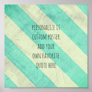 custom poster add your quote shabby chic stripes