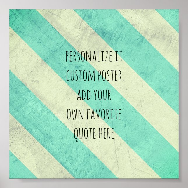 custom poster add your quote shabby chic stripes (Front)