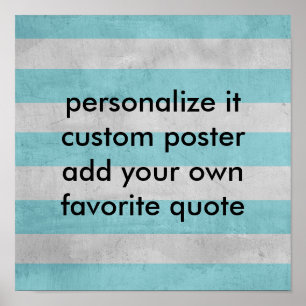 custom poster add your quote shabby chic stripes