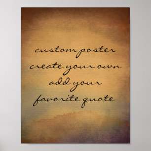 custom poster add your quote watercolor