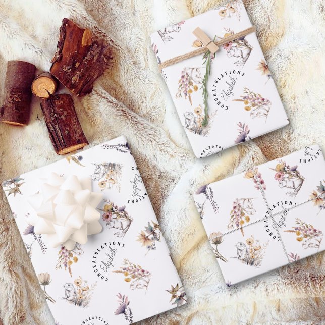Custom Prairie Dog Wildflower Wrapping Paper (Creator Uploaded)