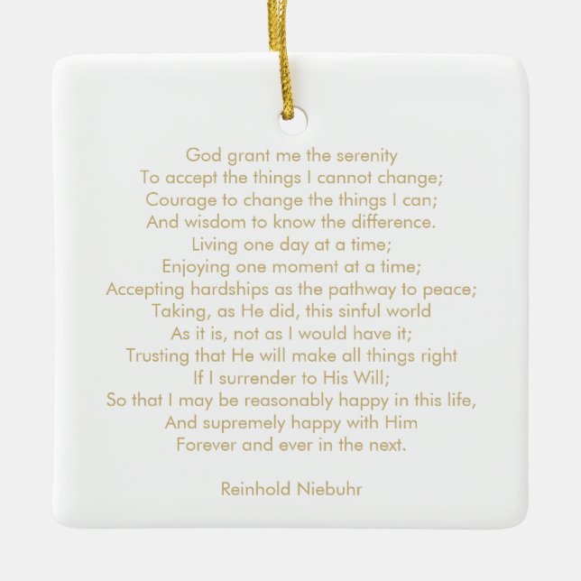 Custom prayer song quote text elegant two sided  ceramic ornament (Front)