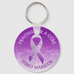 Custom Praying for a Cure Fibro Warrior Keychain