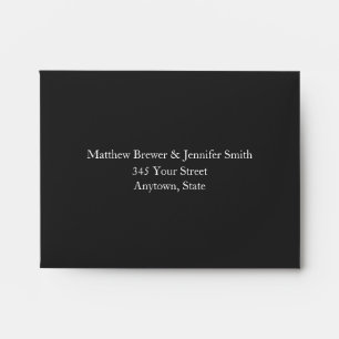 Custom Pre-Addressed Black Wedding Envelope
