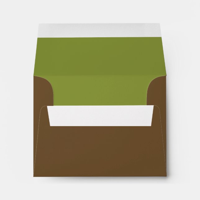 Custom Pre-Addressed Brown and Green Envelope (Back (Bottom))
