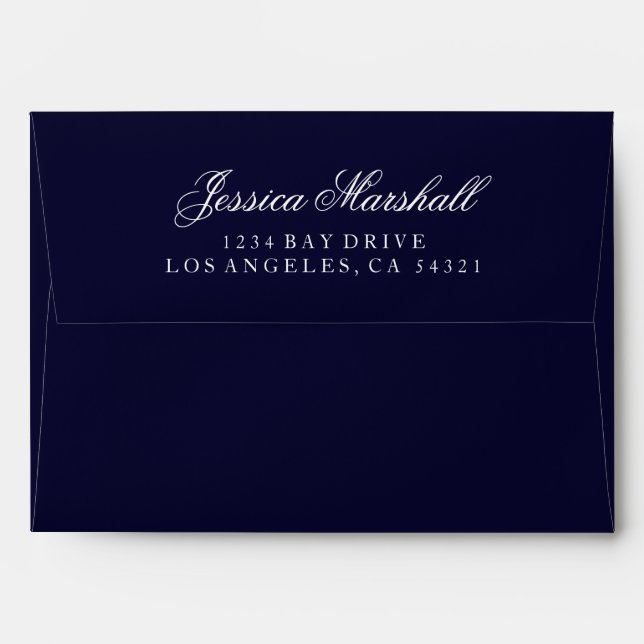 Custom Pre-Addressed Envelope - (5x7 - A7) Navy (Back (Top Flap))