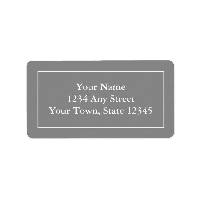 Custom Pre-addressed Grey Mailing Label Stickers (Front)