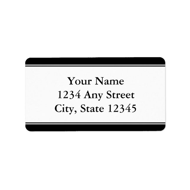 Custom Pre-Printed Address Labels - Black & White (Front)