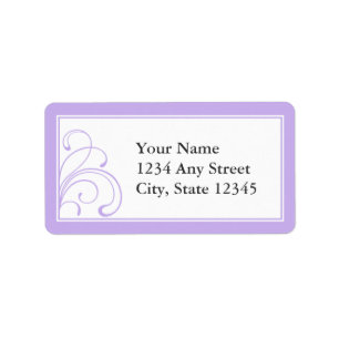 Custom Pre-Printed Address Labels Purple & White
