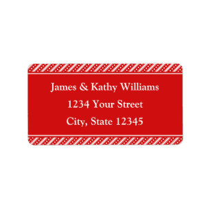 Custom Pre-printed Red Christmas Address Labels