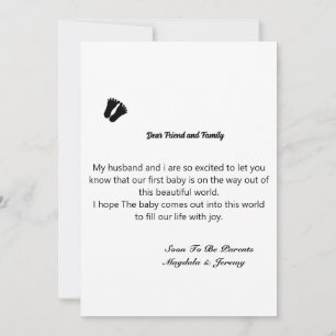 Custom Pregnancy announcement card new baby coming