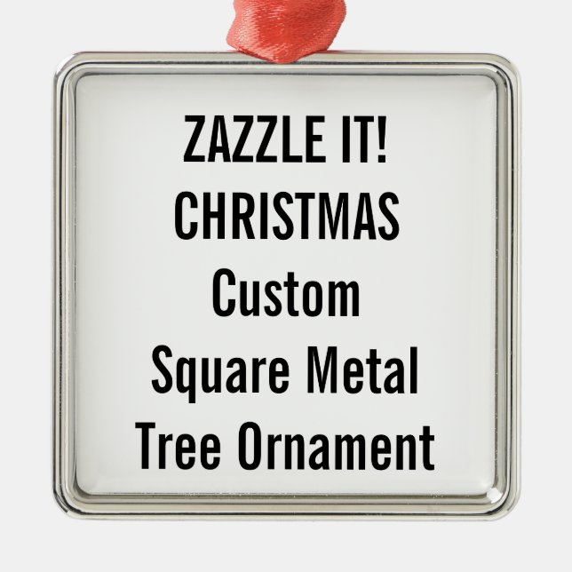 Custom Premium Square Christmas Tree Ornament (Front)