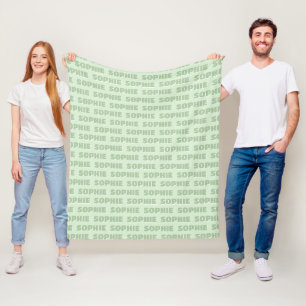 Custom Preppy Name Blanket Green