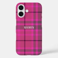 Custom preppy pink & purple plaid tartan
