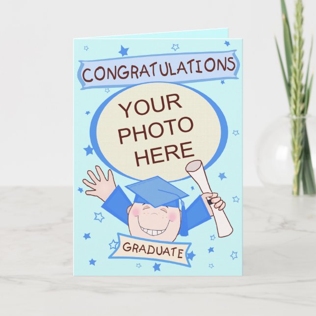 Custom Preschool / Kindergarten Boy Graduation Card (Front)