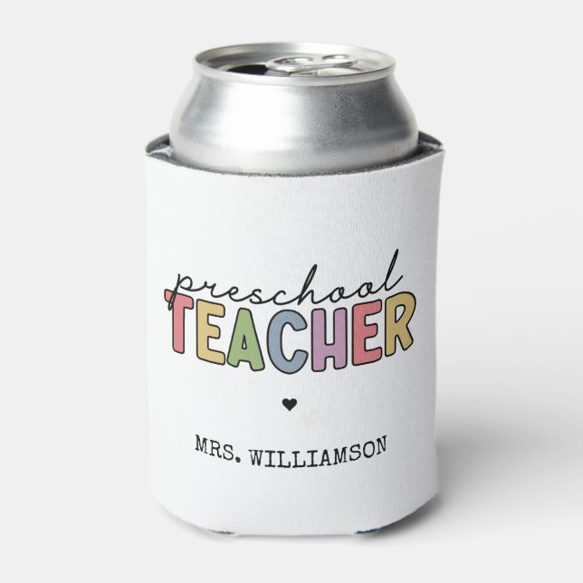Custom Preschool Teacher Personalized Gifts  Can Cooler (Can Front)