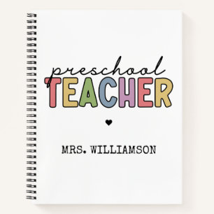 Custom Preschool Teacher Personalized Gifts Notebook