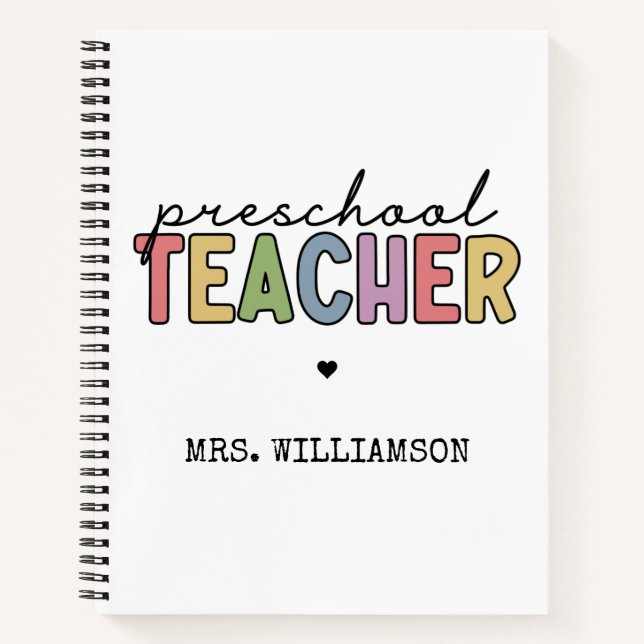 Custom Preschool Teacher Personalized Gifts Notebook (Front)