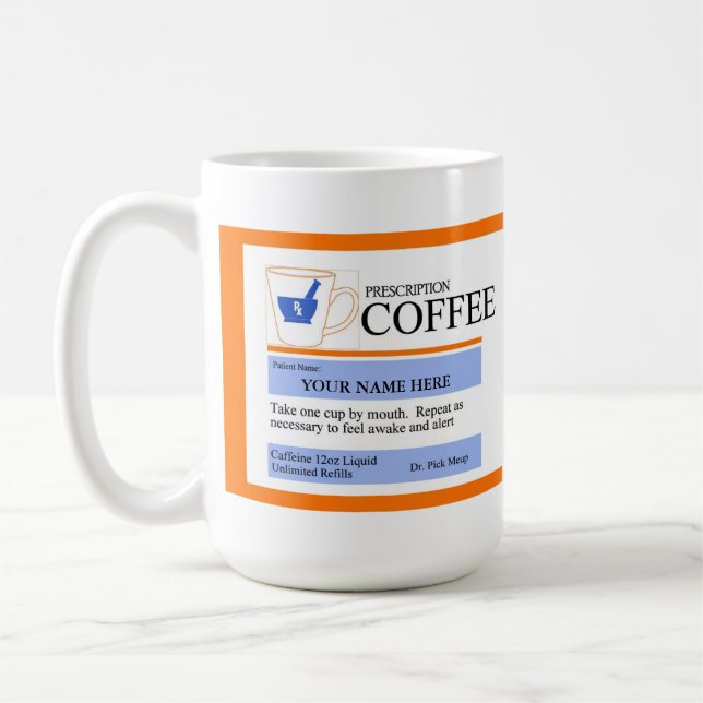 Custom Prescription Coffee Mug (Left)
