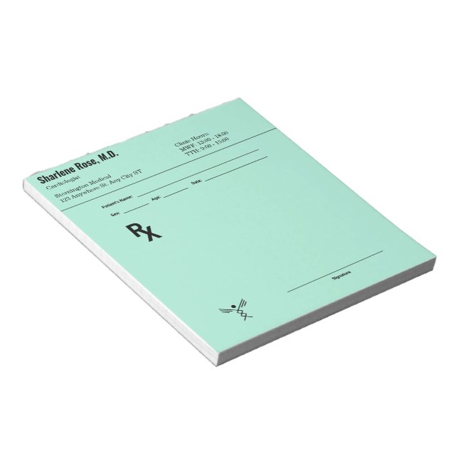 Custom Prescription Notepad – Editable Doctor RX  (Angled)