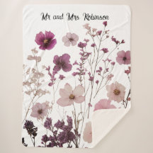 custom pressed dried flowers blanket