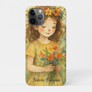 Custom pretty and trendy rustic retro Watercolor iPhone 11 Pro Case