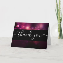 Custom Pretty Dark Pink Glitter Bokeh Thank You