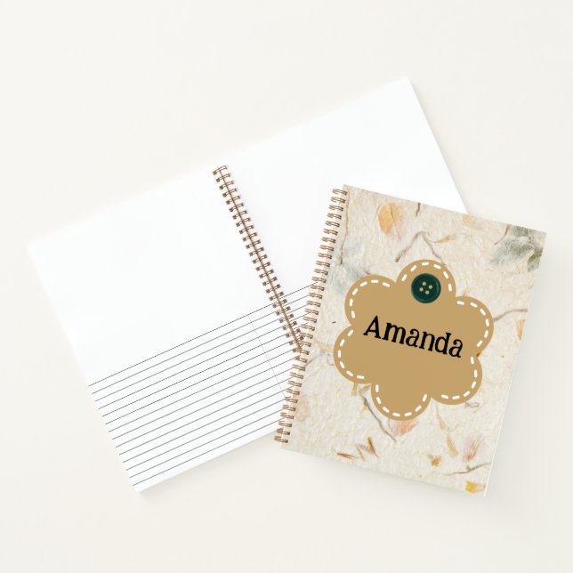 Custom pretty dried floral backdrop Border Notebook (Inside)