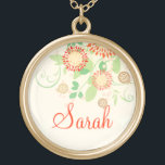 Custom Pretty Floral Modern Necklace<br><div class="desc">Custom Pretty Floral Modern Necklace Makes a thoughtful gift for your beloved.</div>
