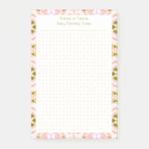 Custom Pretty Pink Green Dot Grid New Baby Planner