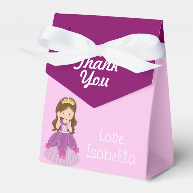 Custom Pretty Pink Princess Favor Box (Front Side)