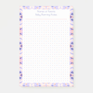 Custom Pretty Purple Dot Grid New Mom Baby Planner Post-it Notes