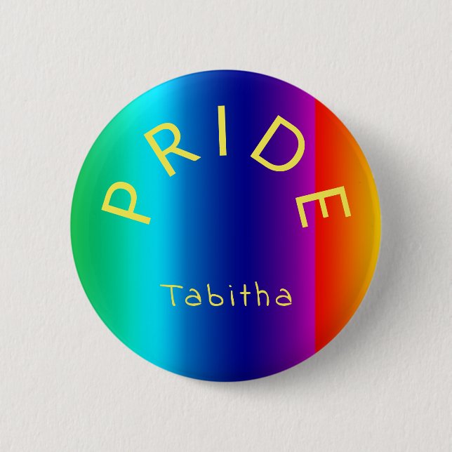 Custom PRIDE Rainbow Multicolor Personalized  2 Inch Round Button (Front)